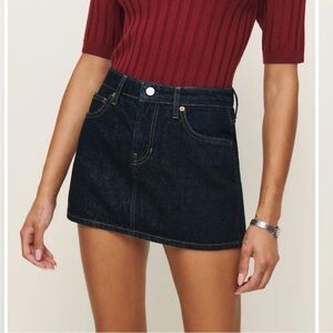 Reformation Hazel Low Rise Denim Mini Skirt